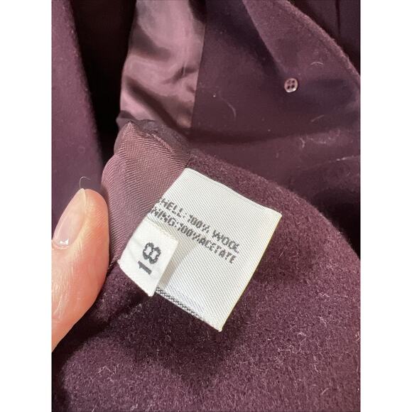 Forecaster of Boston Women’s Wool Coat Size 1X 18 Purple Velvet Trim Classic Lux - Picture 6 of 10